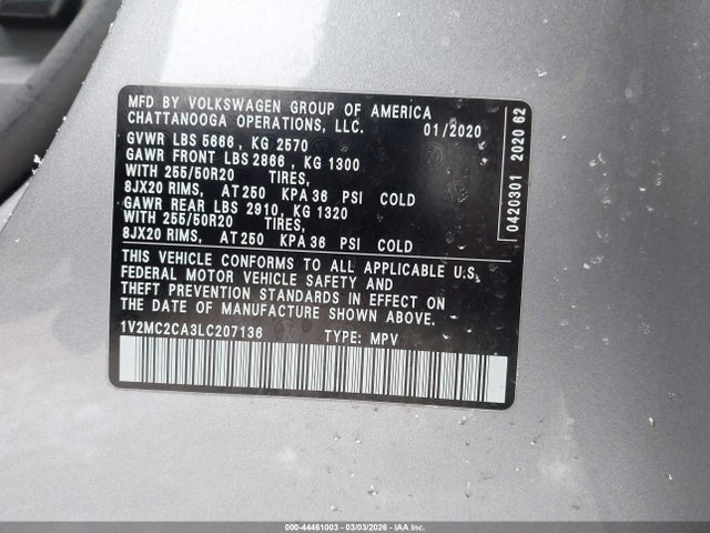 2020 VOLKSWAGEN ATLAS CROSS SPORT 1V2MC2CA3LC207136 Photo 8