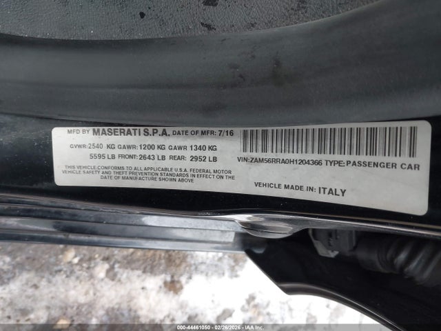 2017 MASERATI QUATTROPORTE ZAM56RRA0H1204366 Photo 8