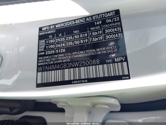 W1N4M4GB3NW250088 Mercedes-Benz GLB 250