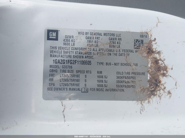 1GAZG1FG2F1106605 Chevrolet Express 3500 Lt