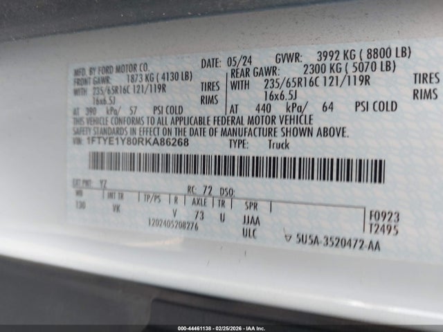 1FTYE1Y80RKA86268 Ford Transit-150