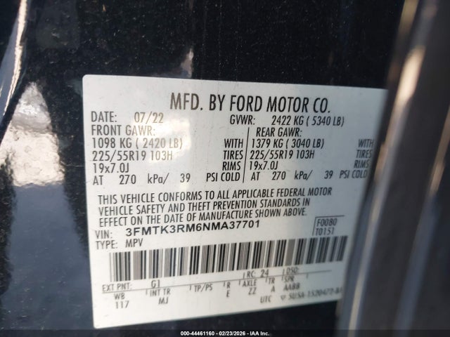 Ford Mustang Mach-e Premium 2022 3FMTK3RM6NMA37701 Image 9
