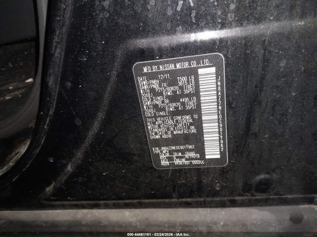 44461161 :رقم المزاد ، JN8AZ2NE0C9017962 vin ، 2012 Infiniti Qx56 مزاد بيع