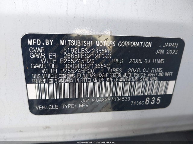 2023 MITSUBISHI OUTLANDER JA4J4UA8XPZ034533 Photo 8