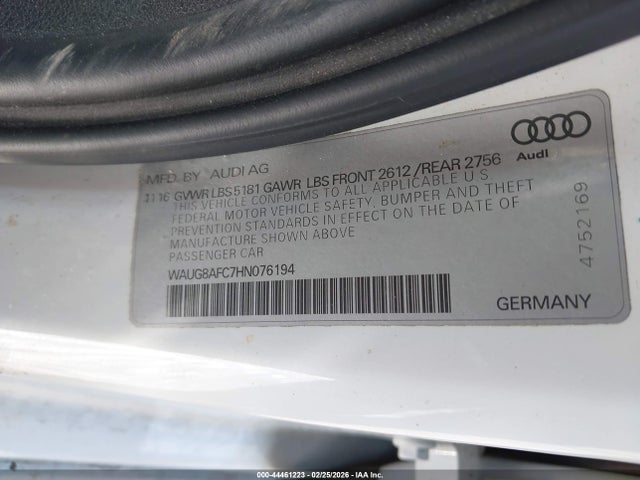 2017 AUDI A6 WAUG8AFC7HN076194 Photo 8