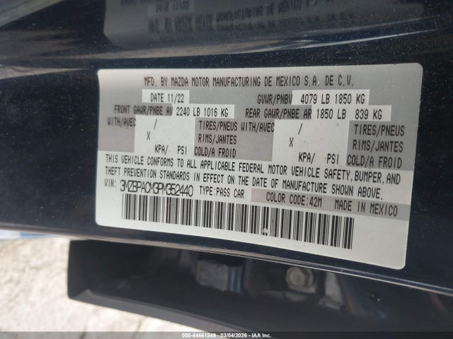 2023 MAZDA MAZDA3 3MZBPACM3PM352440 Photo 8