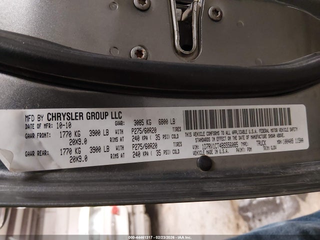 44461317 :رقم المزاد ، 1D7RV1CT4BS556085 vin ، 2011 Ram Ram 1500 Laramie مزاد بيع