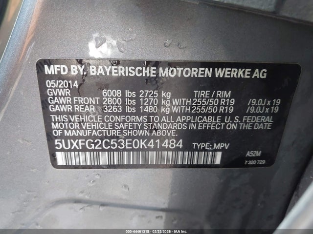 2014 Bmw X6 Xdrive35i მანქანა იყიდება აუქციონზე, vin: 5UXFG2C53E0K41484, აუქციონის ნომერი: 44461319