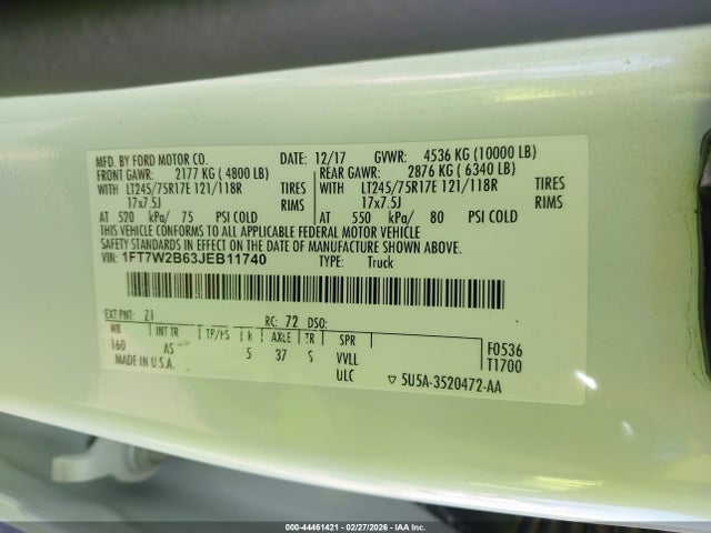 2018 FORD F-250 1FT7W2B63JEB11740 Photo 8
