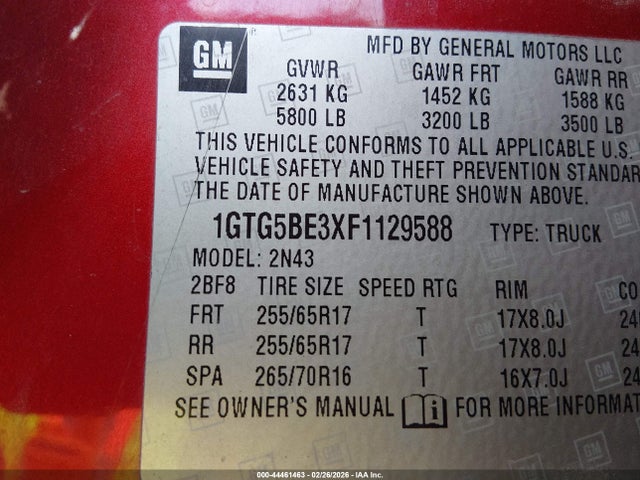 Aukcja sprzedaży 2015 Gmc Canyon Sle, vin: 1GTG5BE3XF1129588, numer aukcji: 44461463
