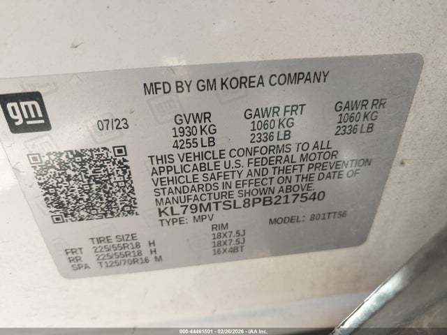 KL79MTSL8PB217540 Chevrolet Trailblazer Fwd Rs