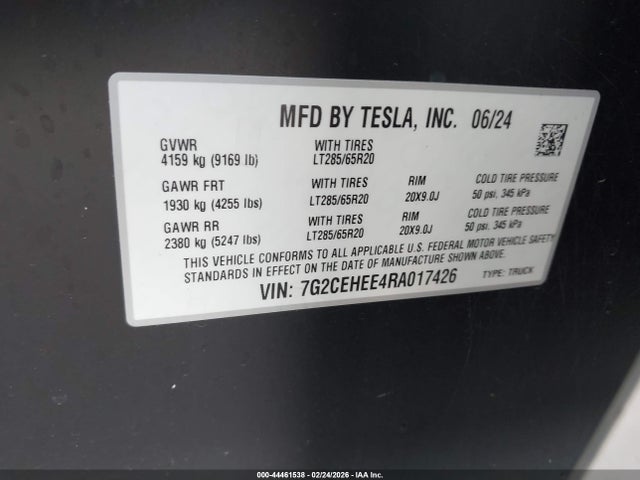 2024 TESLA CYBERTRUCK 7G2CEHEE4RA017426 Photo 8