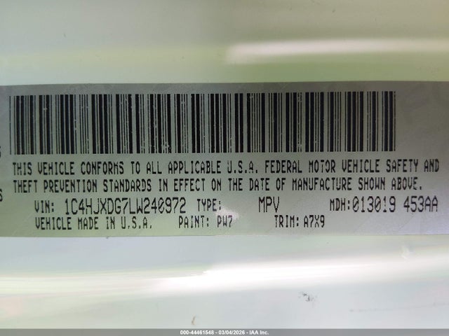 2020 JEEP WRANGLER UNLIMITED 1C4HJXDG7LW240972 Photo 8