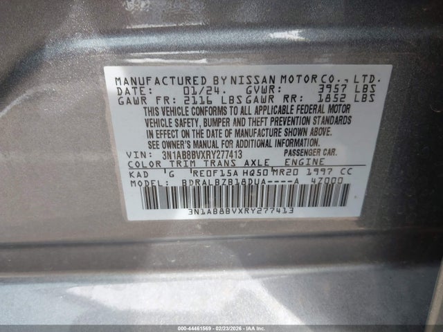 Nissan Sentra S Xtronic Cvt 2024 3N1AB8BVXRY277413 Image 9