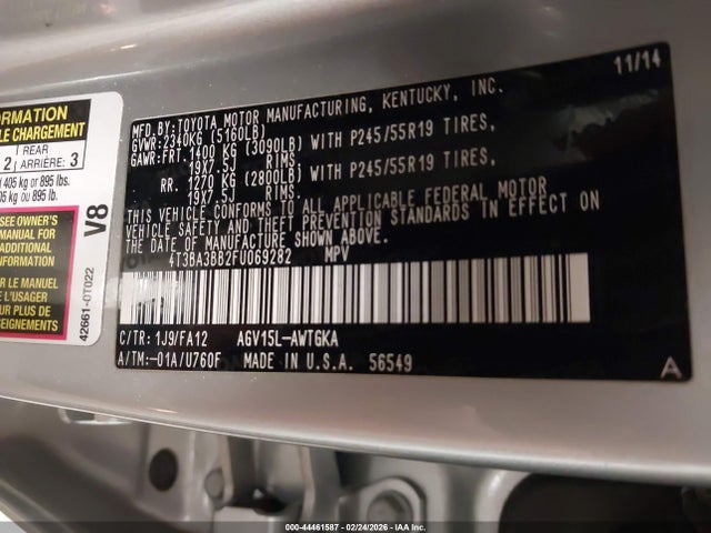 Toyota VENZA LE 2015 4T3BA3BB2FU069282 Image 9