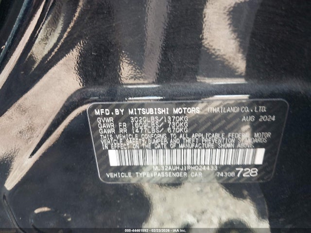 2024 MITSUBISHI MIRAGE ML32AUHJ1RH024433 Photo 8