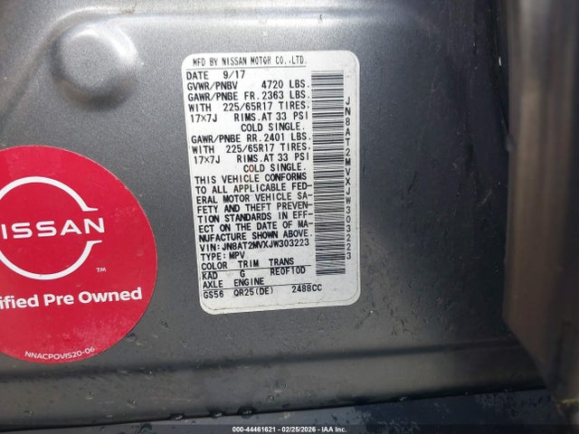 Aukcja sprzedaży 2018 Nissan Rogue S, vin: JN8AT2MVXJW303223, numer aukcji: 44461621