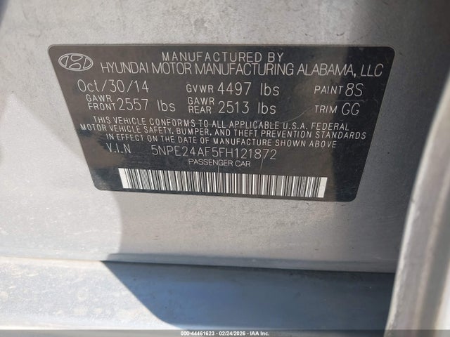 Hyundai SONATA SE 2015 5NPE24AF5FH121872 Image 9