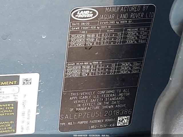 SALEP7EU5L2018386 Land Rover Defender 110 Se