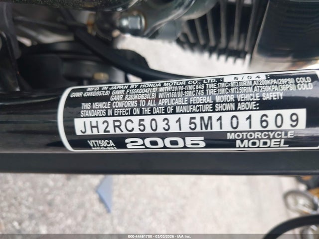 2005 HONDA VT750 JH2RC50315M101609 Photo 9