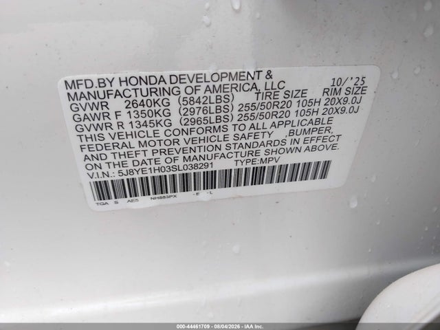 Aukcja sprzedaży 2025 Acura Mdx A-spec, vin: 5J8YE1H05SL031584, numer aukcji: 44461709