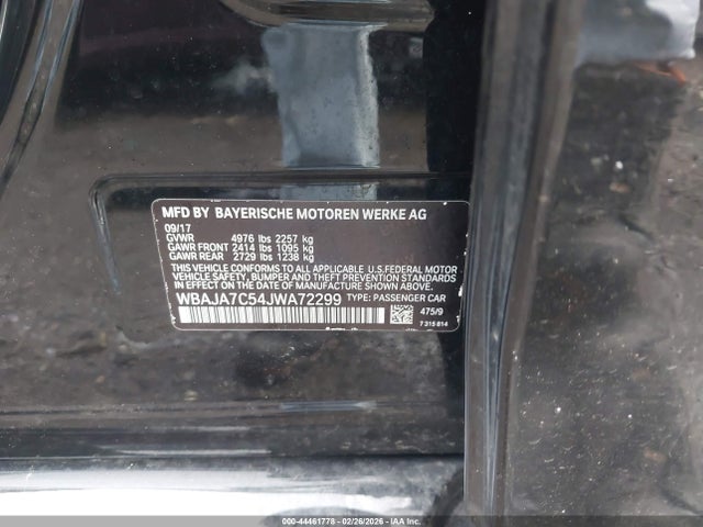 Aukcja sprzedaży 2018 Bmw 530i Xdrive, vin: WBAJA7C54JWA72299, numer aukcji: 44461778