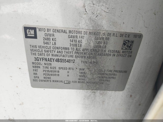Продаж на аукціоні авто 2011 Cadillac Srx Luxury Collection, vin: 3GYFNAEY4BS554812, номер лоту: 44461807