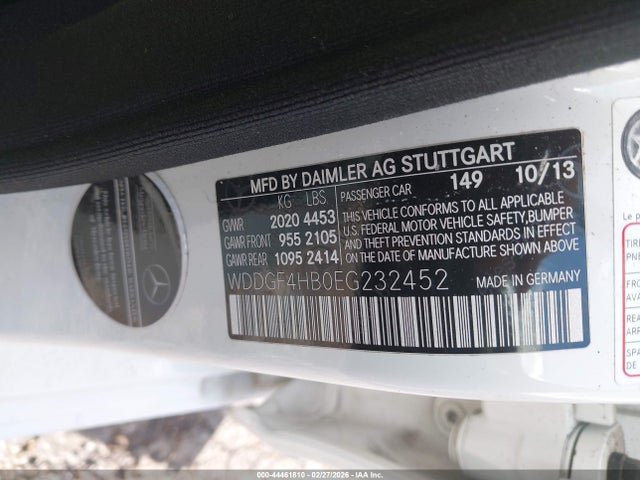 Aukcja sprzedaży 2014 Mercedes-benz C 250 Sport, vin: WDDGF4HB0EG232452, numer aukcji: 44461810