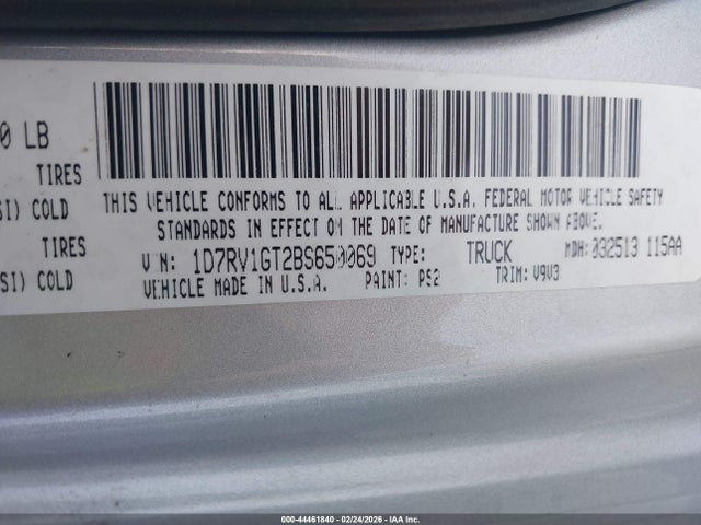 Продаж на аукціоні авто 2011 Ram Ram 1500 Slt, vin: 1D7RV1GT2BS650069, номер лоту: 44461840
