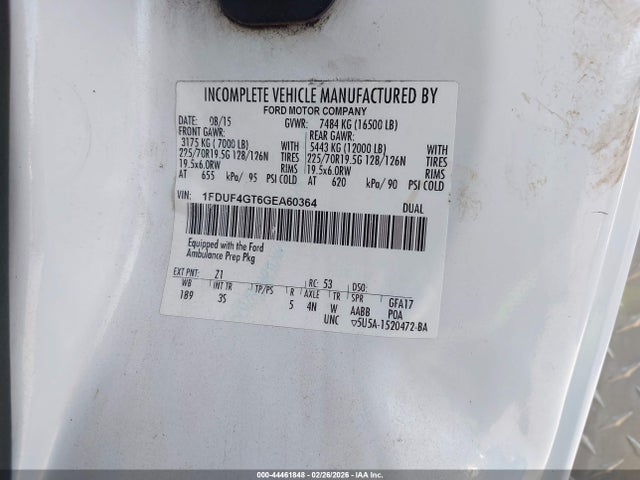 1FDUF4GT6GEA60364 Ford F450