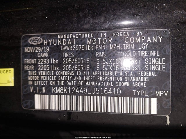2020 HYUNDAI KONA KM8K12AA9LU516410 Photo 8