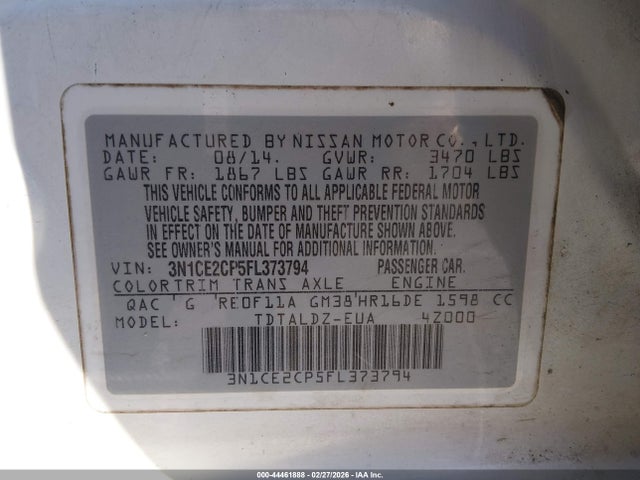 Nissan Versa Note Sv 2015 3N1CE2CP5FL373794 Image 9