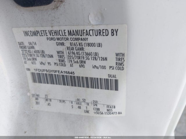 Ford F-550 Chassis Xl 2015 1FDUF5GY0FEA16845 Image 8