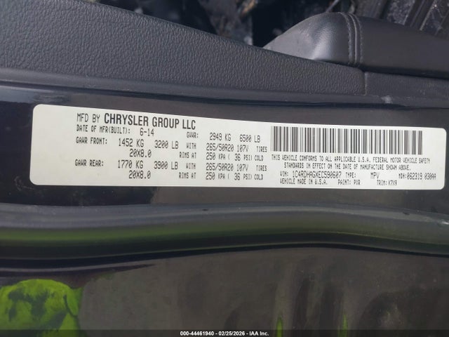 Aukcja sprzedaży 2014 Dodge Durango Sxt, vin: 1C4RDHAGXEC590607, numer aukcji: 44461940