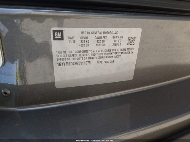 2016 CHEVROLET CORVETTE 1G1YM2D73G5111075 Photo 8