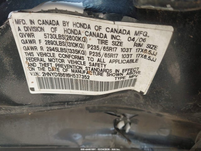 2006 ACURA MDX 2HNYD18616H537352 Photo 8