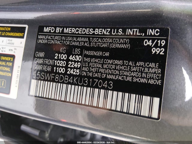 2019 MERCEDES-BENZ C 300 55SWF8DB4KU317043 Photo 8