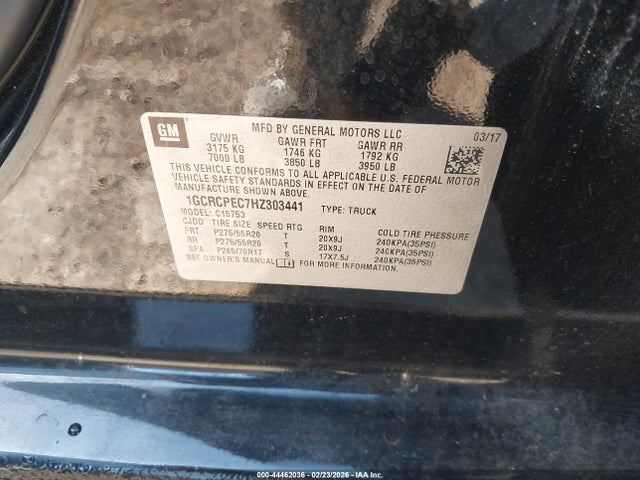 1GCRCPEC7HZ303441 Chevrolet Silverado 1500 Custom