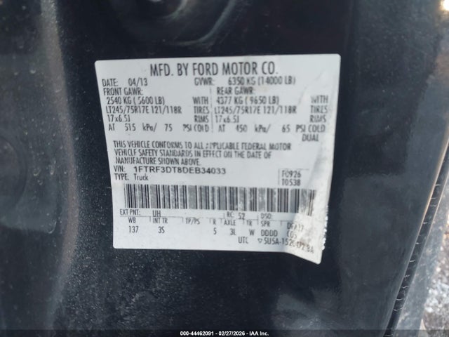 Aukcja sprzedaży 2013 Ford F-350 Xlt, vin: 1FTRF3DT8DEB34033, numer aukcji: 44462091