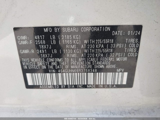 2024 SUBARU CROSSTREK 4S4GUHN66R3758348 Photo 8