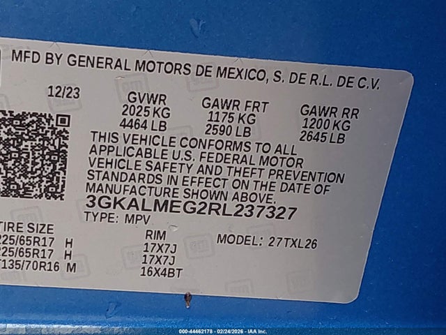 Продаж на аукціоні авто 2024 Gmc Terrain Fwd Sle, vin: 3GKALMEG2RL237327, номер лоту: 44462178