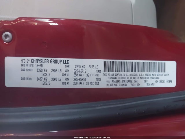 Aukcja sprzedaży 2010 Chrysler Town & Country Touring, vin: 2A4RR5D15AR152208, numer aukcji: 44462197