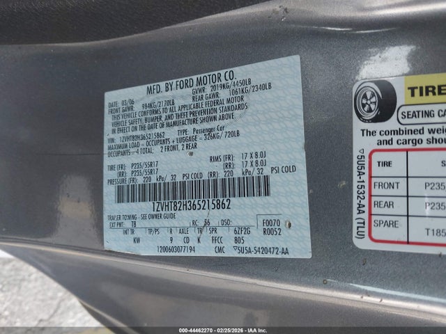 2006 FORD MUSTANG 1ZVHT82H365215862 Photo 8