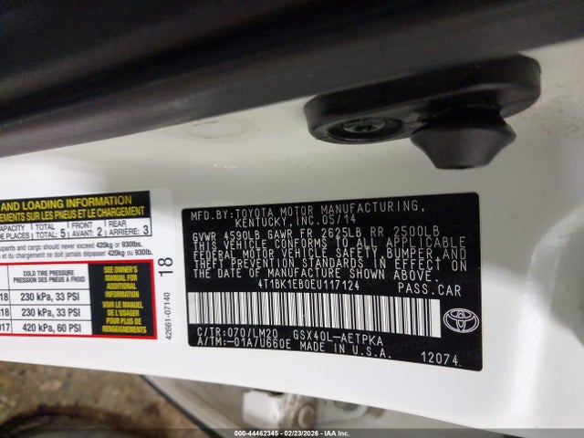 4T1BK1EB0EU117124 Toyota AVALON LIMITED