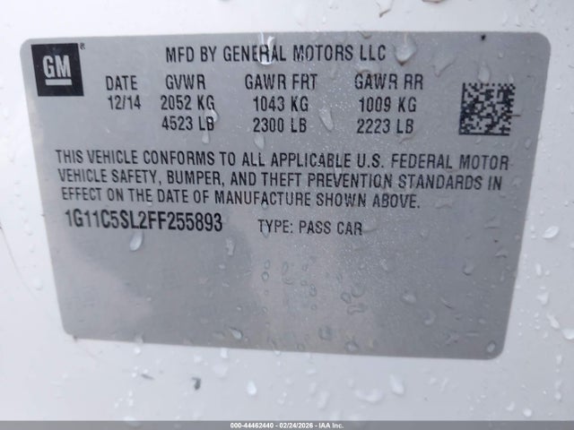 Chevrolet MALIBU 1LT 2015 1G11C5SL2FF255893 Image 9