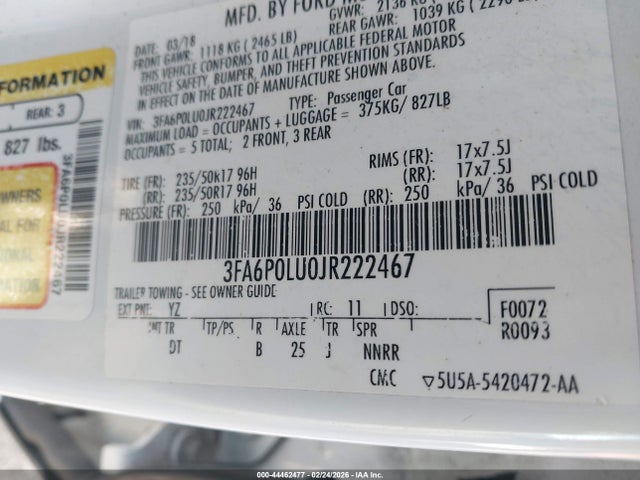 Ford Fusion Hybrid Se 2018 3FA6P0LU0JR222467 Image 9