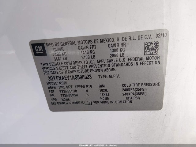 2010 CADILLAC SRX 3GYFNAEY1AS598023 Photo 8