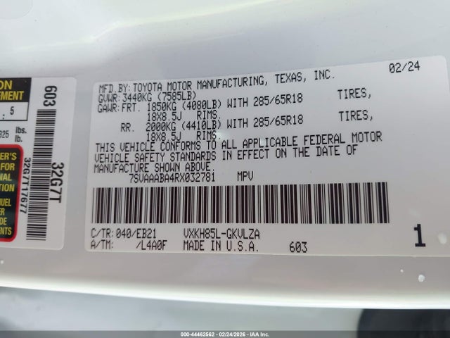 2024 TOYOTA SEQUOIA 7SVAAABA4RX032781 Photo 8