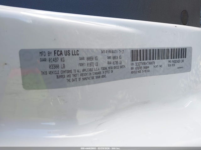 2017 FIAT 500 3C3CFFKR6HT700070 Photo 8