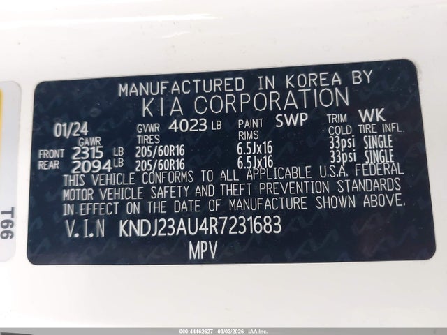 KNDJ23AU4R7231683 KIA SOUL LX